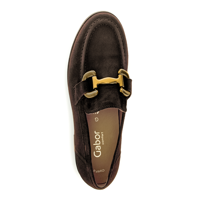 Gabor 72.422.41 Dupri Chocolate Brown Suede Loafer