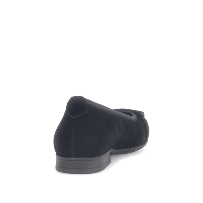 Gabor Women’s 72.463.37 Paige Black Suede Flat Pump – Wide Fit Slip-On Comfort Shoe with Removable Insole