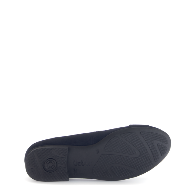 Gabor Women’s 72.463.46 Paige Navy Suede Flat Pump – Wide Fit Slip-On Court Style