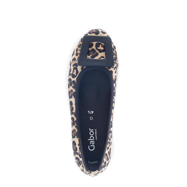 Gabor 72.463.90 Paige Animal Print Suede Flat Pump