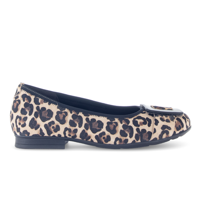 Gabor 72.463.90 Paige Animal Print Suede Flat Pump