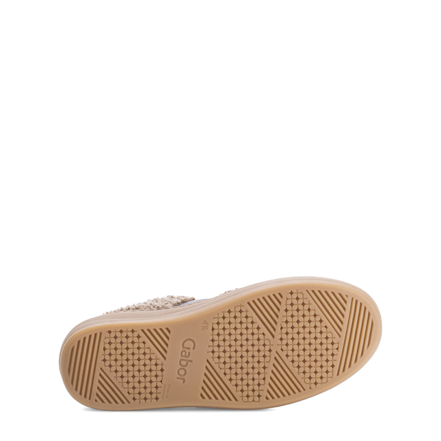 Gabor Women’s 73.350.14 Steam Brown Flatform Trainer – Suede & Teddy Fleece Lace-Up Sneaker