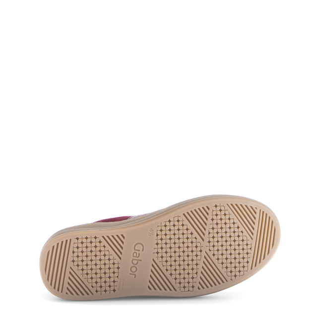 Gabor Women’s 73.350.15 Platform Trainer – Dark Red Suede Lace-Up Sneaker with Removable Footbed & Wedge Sole