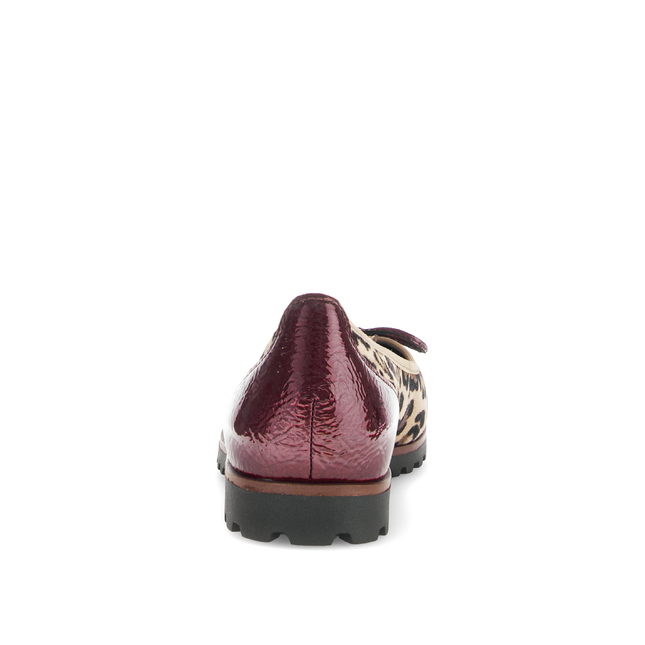 Gabor Women’s 74.100.32 Print Burgundy Flat Pump – Lace-Up Comfort Sneaker with Printed Panels