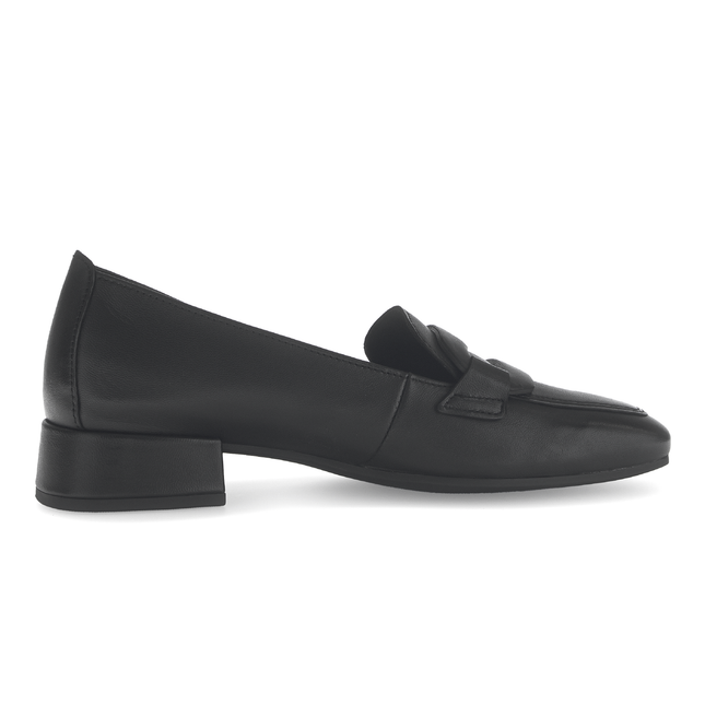 Gabor Women’s 75.261.27 Great Black Leather Loafer – Slip-On Comfort Pump