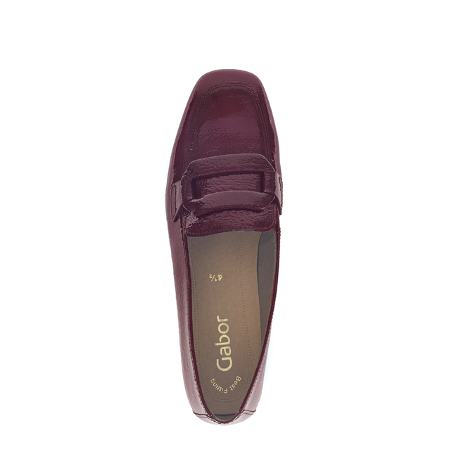 Gabor Women’s 75.261.95 Burgundy Patent Loafer – Slip-On Comfort Pump with Best Fitting Technology