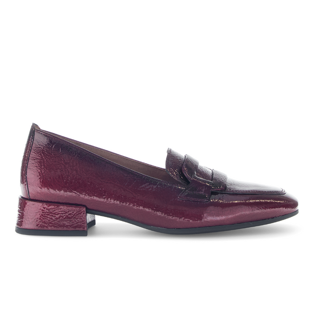 Gabor Women’s 75.261.95 Burgundy Patent Loafer – Slip-On Comfort Pump with Best Fitting Technology