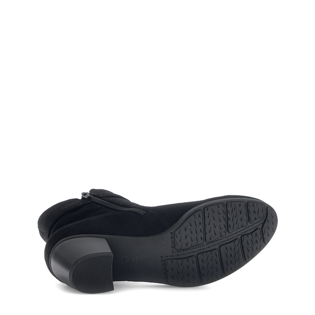 Gabor Women’s 75.523.17 Black Suede Ankle Boot – Best Fitting Comfort with Side Zip & Decorative Buckle