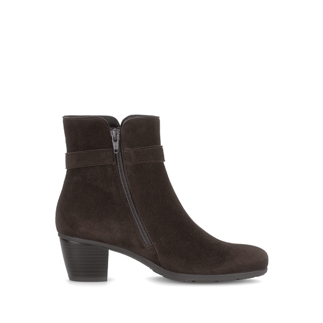 Gabor Women’s 75.523.18 Chocolate/Brown Suede Ankle Boot – Best Fitting Comfort with Side Zip & Decorative Buckle