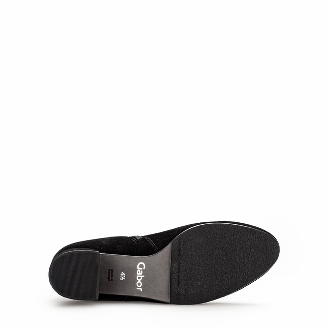 Gabor Women’s 75.680.17 Abbey Black Suede Ankle Boot – Best Fitting Comfort Block Heel Boot