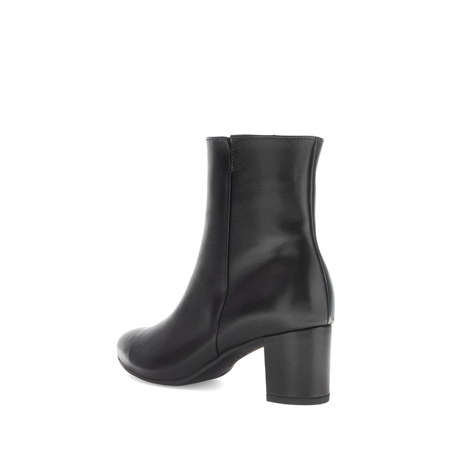 Gabor Women’s 76.701.27 Dial Black Leather Ankle Boot – Side Zip Elegant Heel Boot