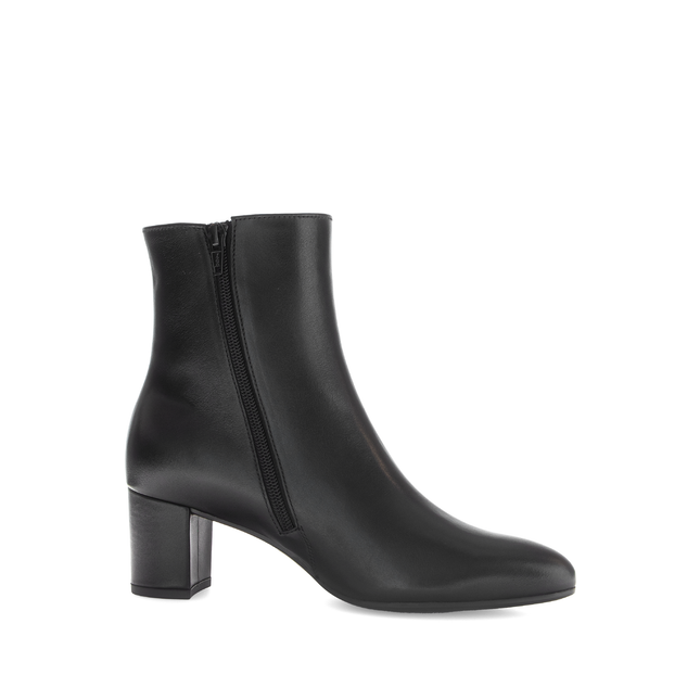 Gabor Women’s 76.701.27 Dial Black Leather Ankle Boot – Side Zip Elegant Heel Boot