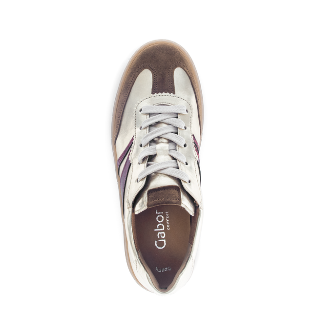 Gabor 76.475.80 Dahma Champagne & Burgundy Metallic Trainer