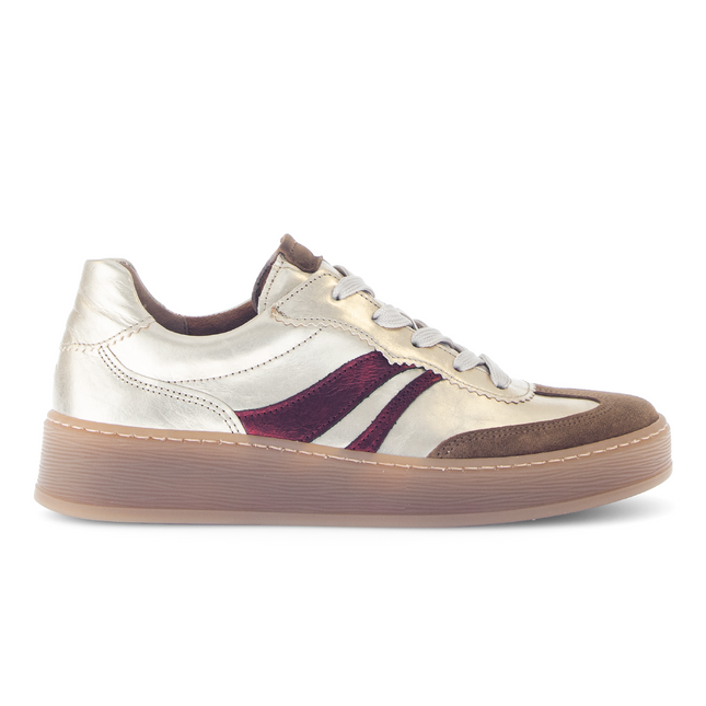 Gabor 76.475.80 Dahma Champagne & Burgundy Metallic Trainer
