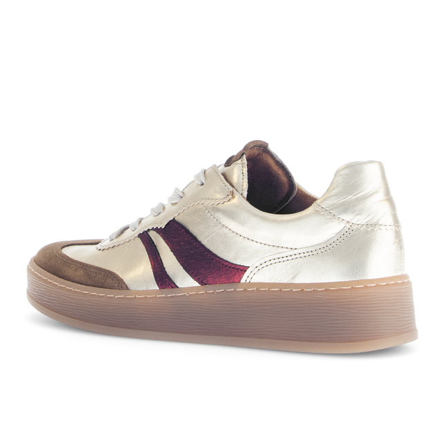 Gabor 76.475.80 Dahma Champagne & Burgundy Metallic Trainer