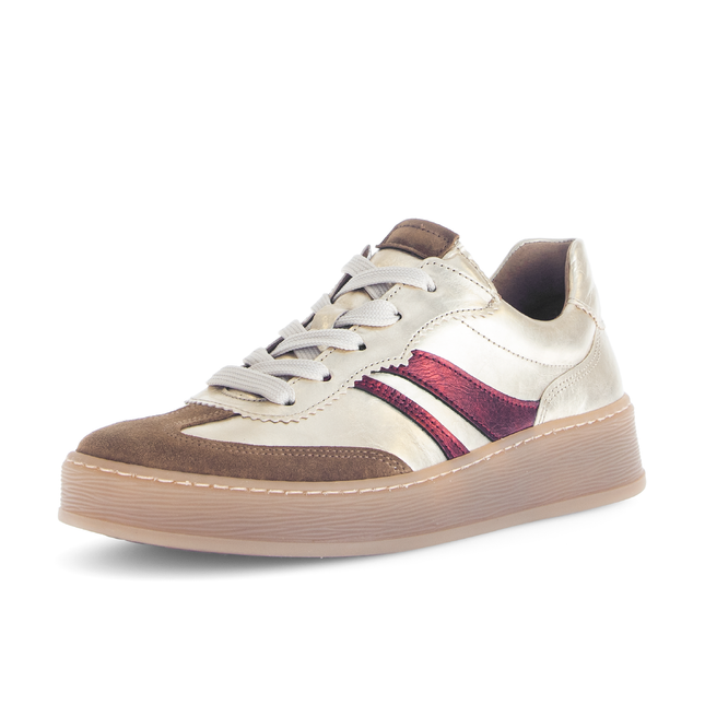 Gabor 76.475.80 Dahma Champagne & Burgundy Metallic Trainer