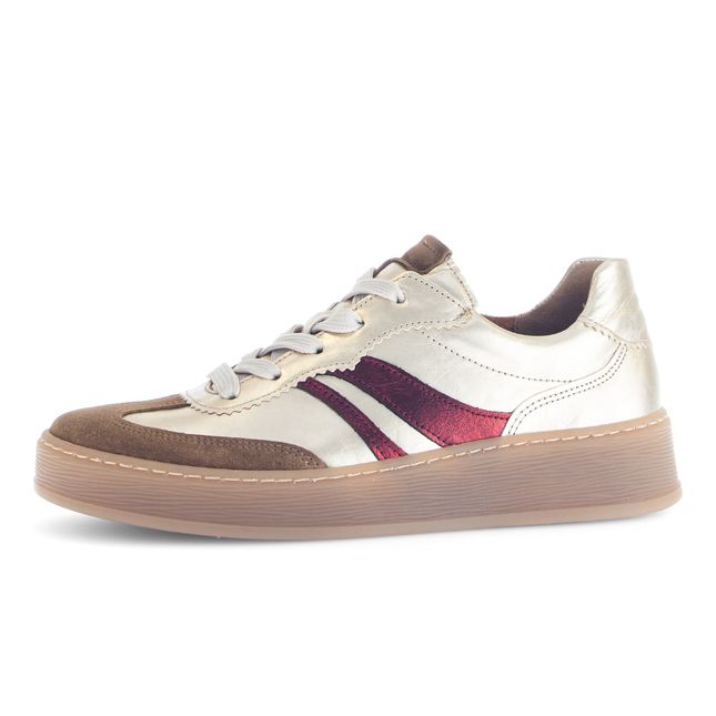 Gabor 76.475.80 Dahma Champagne & Burgundy Metallic Trainer