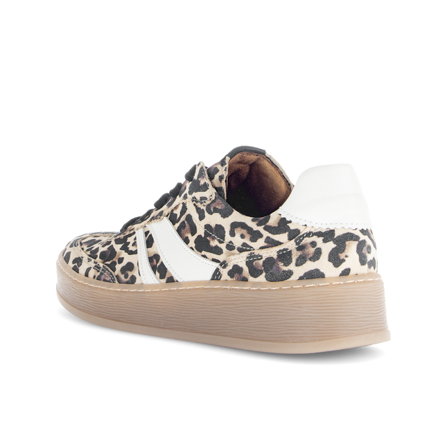 Gabor Women’s 76.475.90 Beige Print Trainer – Lace-Up Comfort Sneaker with Printed Panels