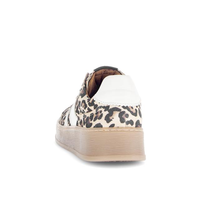 Gabor Women’s 76.475.90 Beige Print Trainer – Lace-Up Comfort Sneaker with Printed Panels