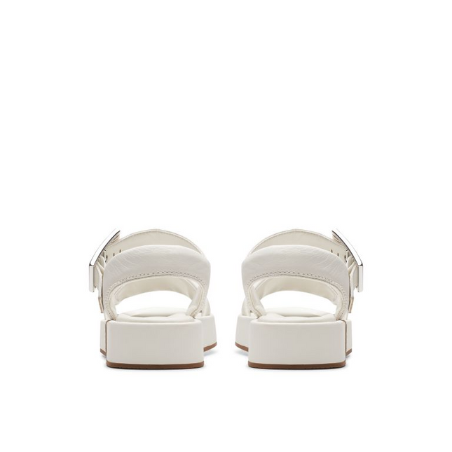 Clarks Women’s Alda Strap Off-White Leather Sandals – Elegant Slingback Heels with Comfortable Footbed & Classic Style