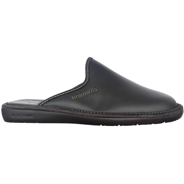 Nordikas 131 - Dublin Moka - Brown Leather Mens Slippers Slide