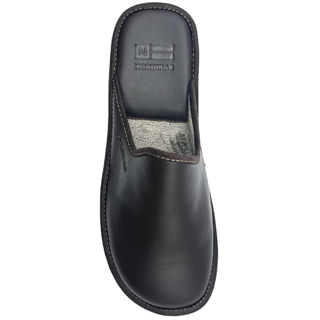 Nordikas 131 - Dublin Moka - Brown Leather Mens Slippers Slide