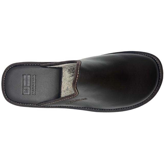 Nordikas 131 - Dublin Moka - Brown Leather Mens Slippers Slide