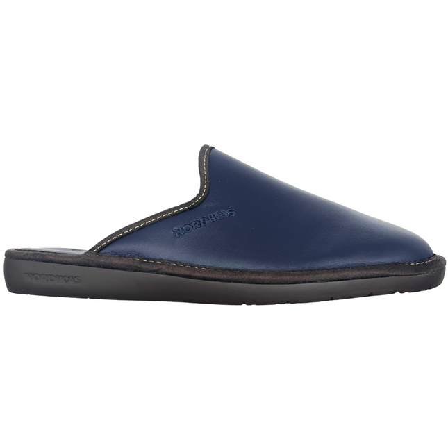 Nordikas Men’s 131 Dublin Marino Navy Leather Slip-On Slippers