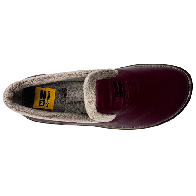 Nordikas 305-O - Burgundy Leather Ladies Slippers