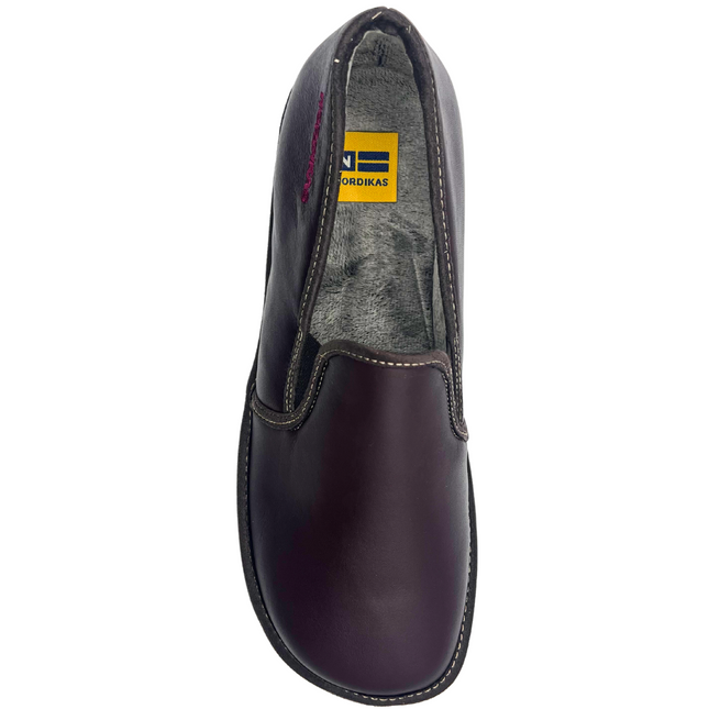 Nordikas Men’s 663 Dublin 19 Burgundy Leather Slip-On Slippers – Anti-Shock Comfort Outdoor/Indoor
